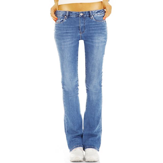 Bootcut Jeans Medium Waist bequeme Stretch Fit Passform Denim Hosen - Damen - j44p