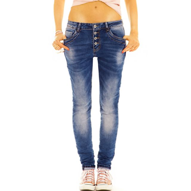 KONG JIMFAN Damen Jeans Straight - Vintage Denim Mid Waist