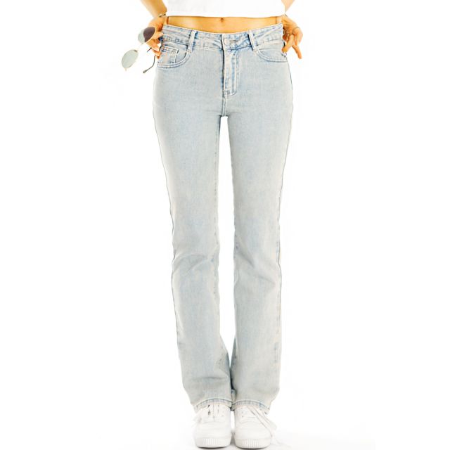 Gerade Jeans Hose Medium Rise Slim Fit Straight cut Jeanshose - Damen - j9k