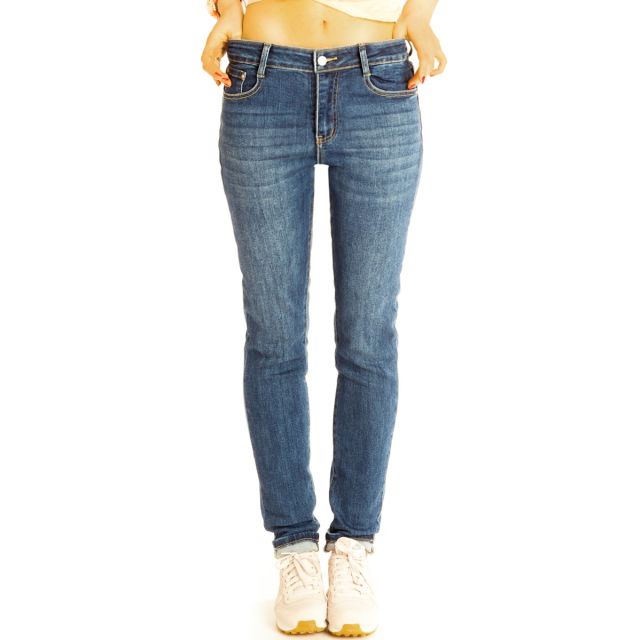 Medium Waist Röhrenjeans stretchige Skinny Hose slimfit Jeans - Damen - j36k