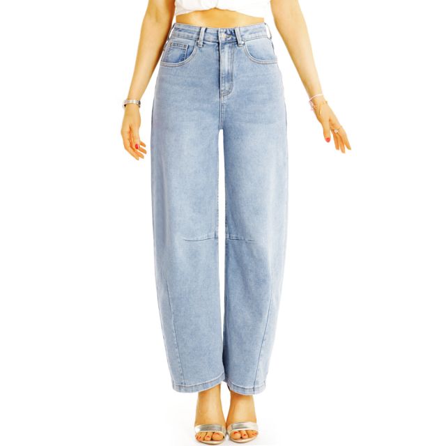 Mom Jeans Hose bequeme Boyfriend High Waist Jeans - Slouchy locker stretchig -  Damen - j25L-1