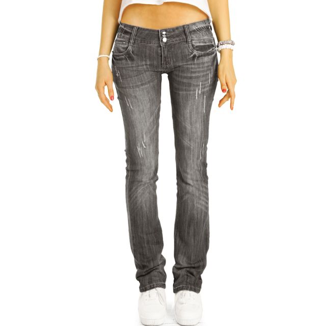 be styled Low Waist Hüftjeans straight fit Hose gerades Bein - Damen - j137p-straight