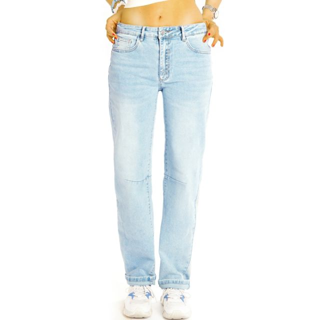 Mom Jeans Hose loose fit Boyfriend High Waist Jeans - lockere Tapered fit stretchig - Damen - j47L-1