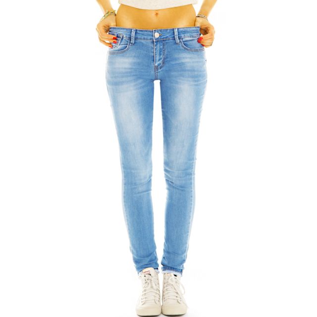Low Waist Jeans Hose niedrige Leibhöhe Röhrenjeans Skinny Stretch Hüftjeanshose - Damen - j17l
