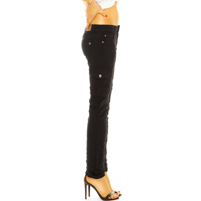 Low waist Cargohose Stoffhose bequeme Hose im stretchigen Slim Fit Look - Damen - j4f