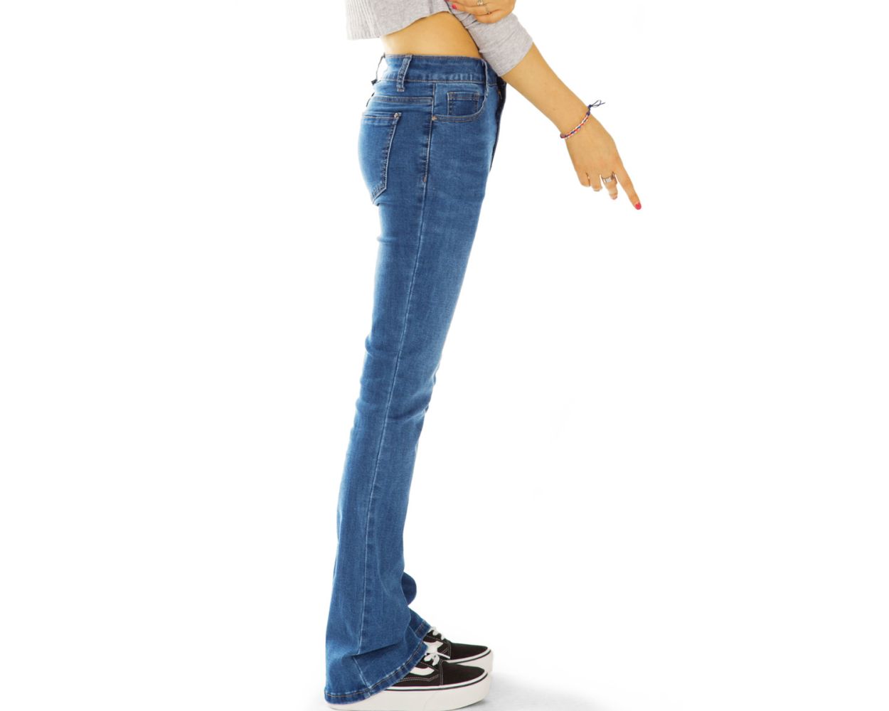 Schlaghose Bootcut Jeans Damen Low Waist Damen Jeans Bootcut High