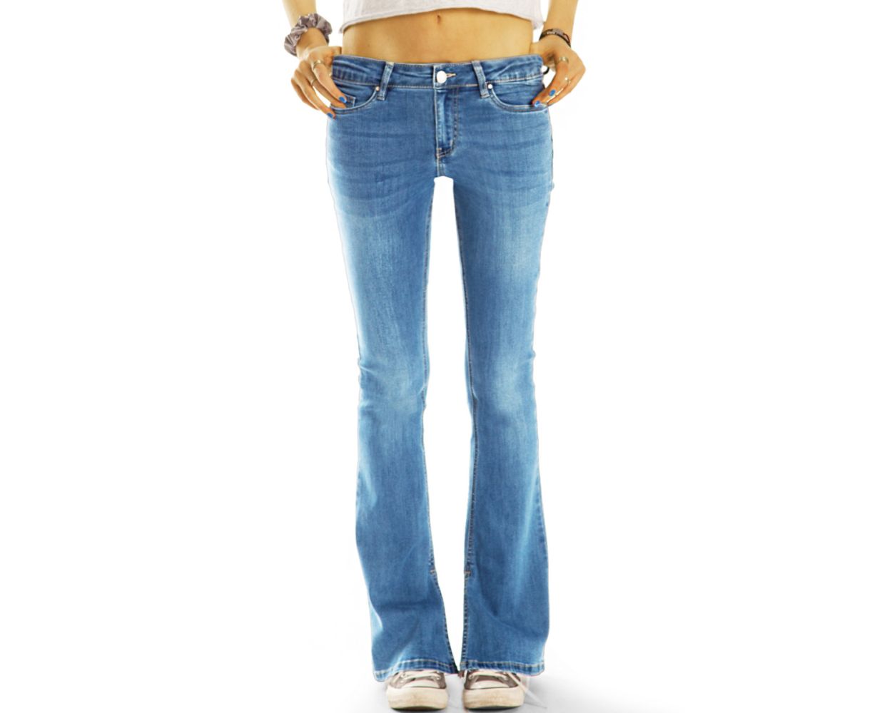 Pull&Bear Denim Jeans in Blau Damen Bekleidung Jeans Bootcut Jeans 