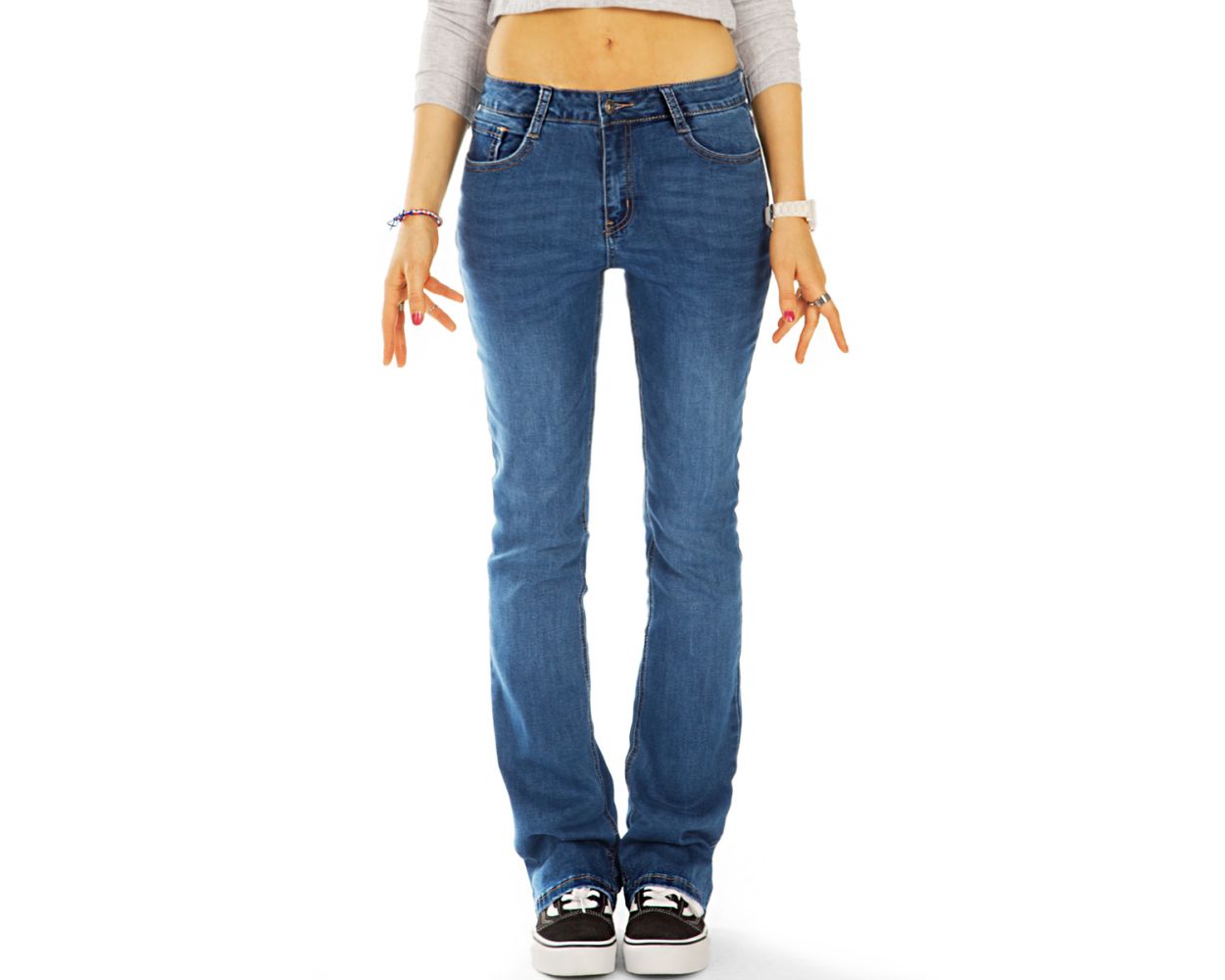 2W2M Denim Jeanshose in Blau Damen Bekleidung Jeans Bootcut Jeans 