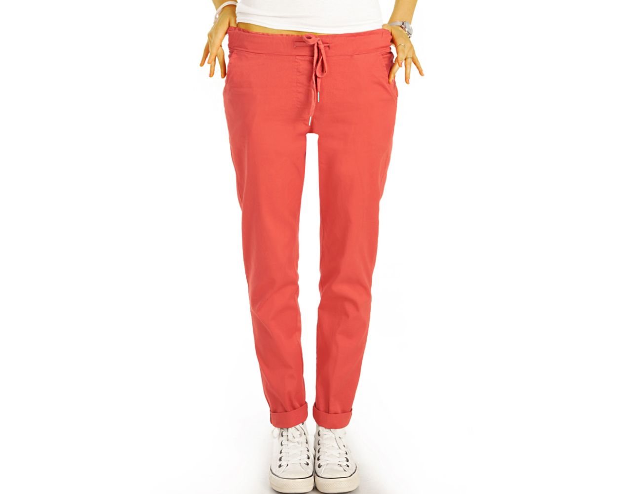 Leichte Sommer Stoffhosen, bequem geschnittene Hosen im Stretch Fit - Damen  - h29a