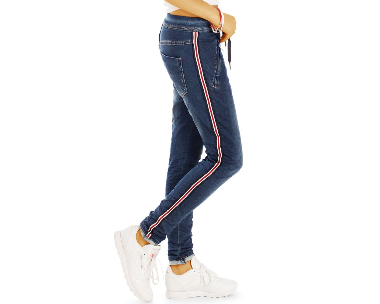 Damen jeans mit seitlichen streifen Clearance
