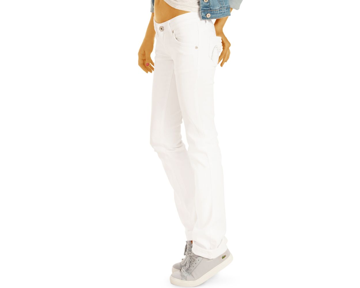 Weiße hüfthosen damen Clearance