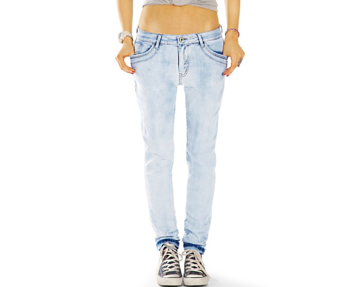 BE STYLED - Boyfriend Jeans Hose Medium Rise Relaxed Fit - Locker bequem  klassisch - Damen - j24i-1