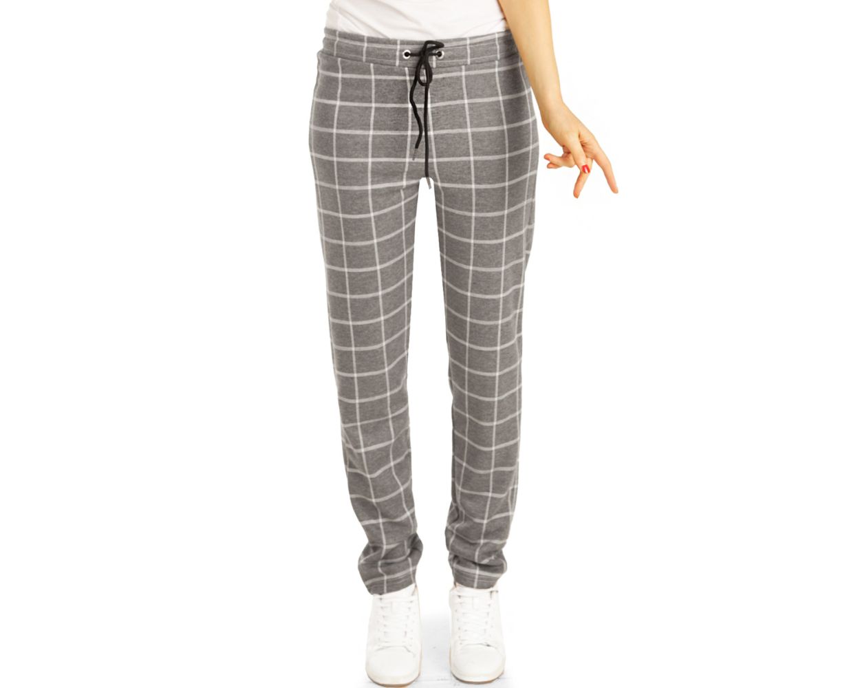 Damen Jogginghose High Waist - Bequeme Baggy Hose Mit Taschen Aus Jersey