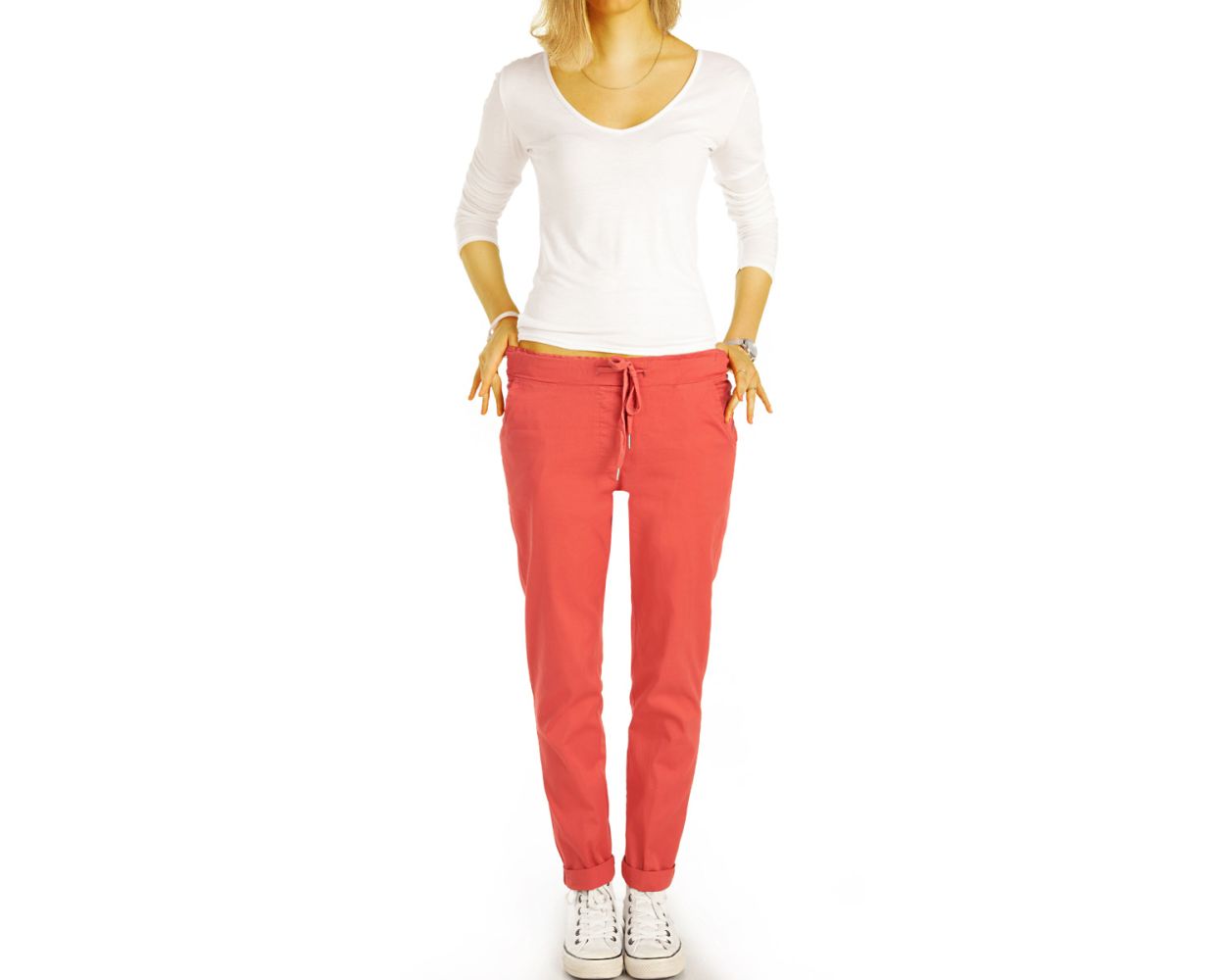 BE STYLED - Leichte Sommer Stoffhosen, bequem geschnittene Hosen im Stretch  Fit - Damen - h29a