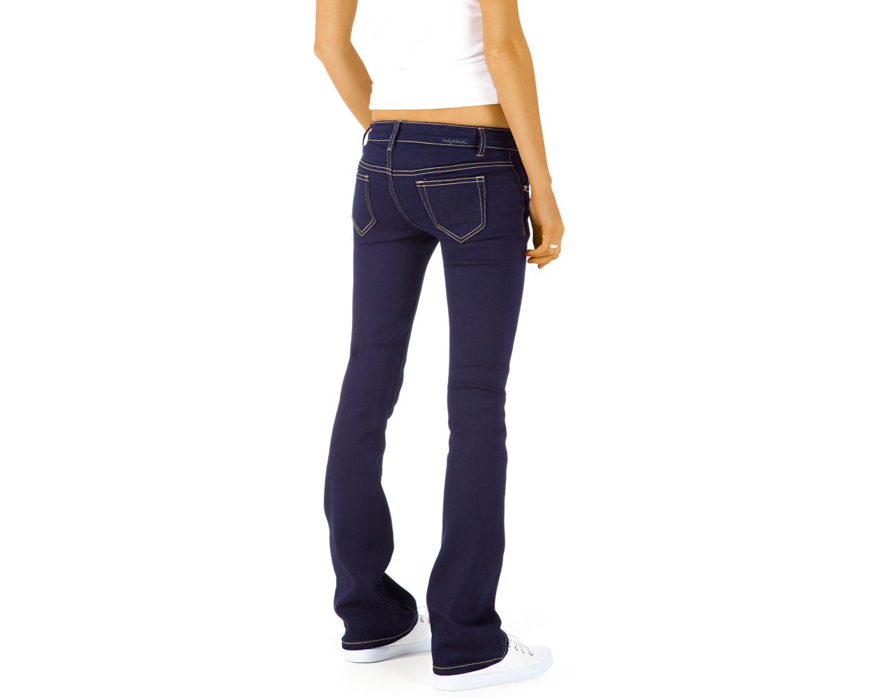 Be Styled Damen Bootcut Jeans Basic Schlaghose Mit Huftigem Bund J43kw