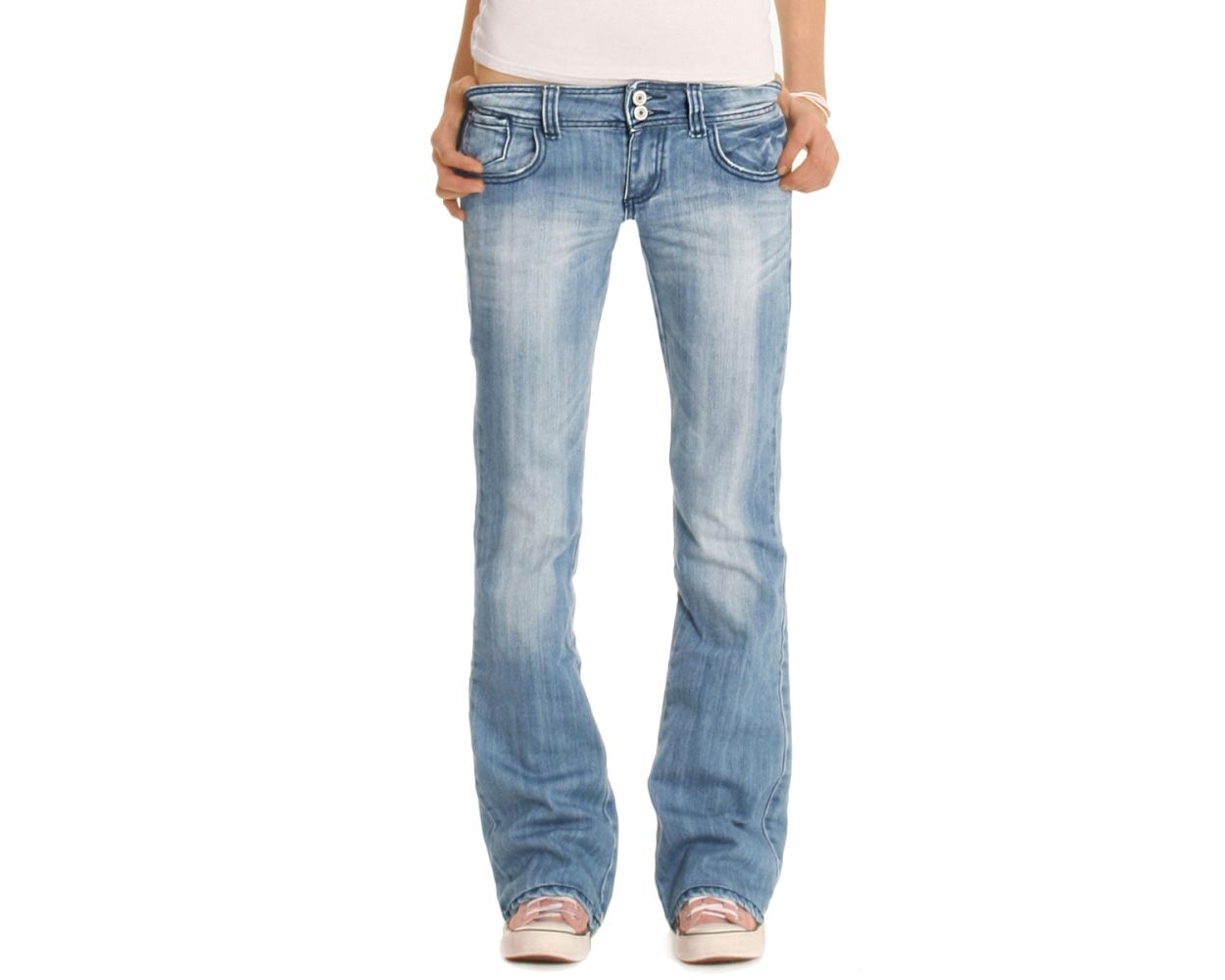 STYLED - Bootcut Hose - Hüftige Damenjeans in lockerer Loose Passform - j06x