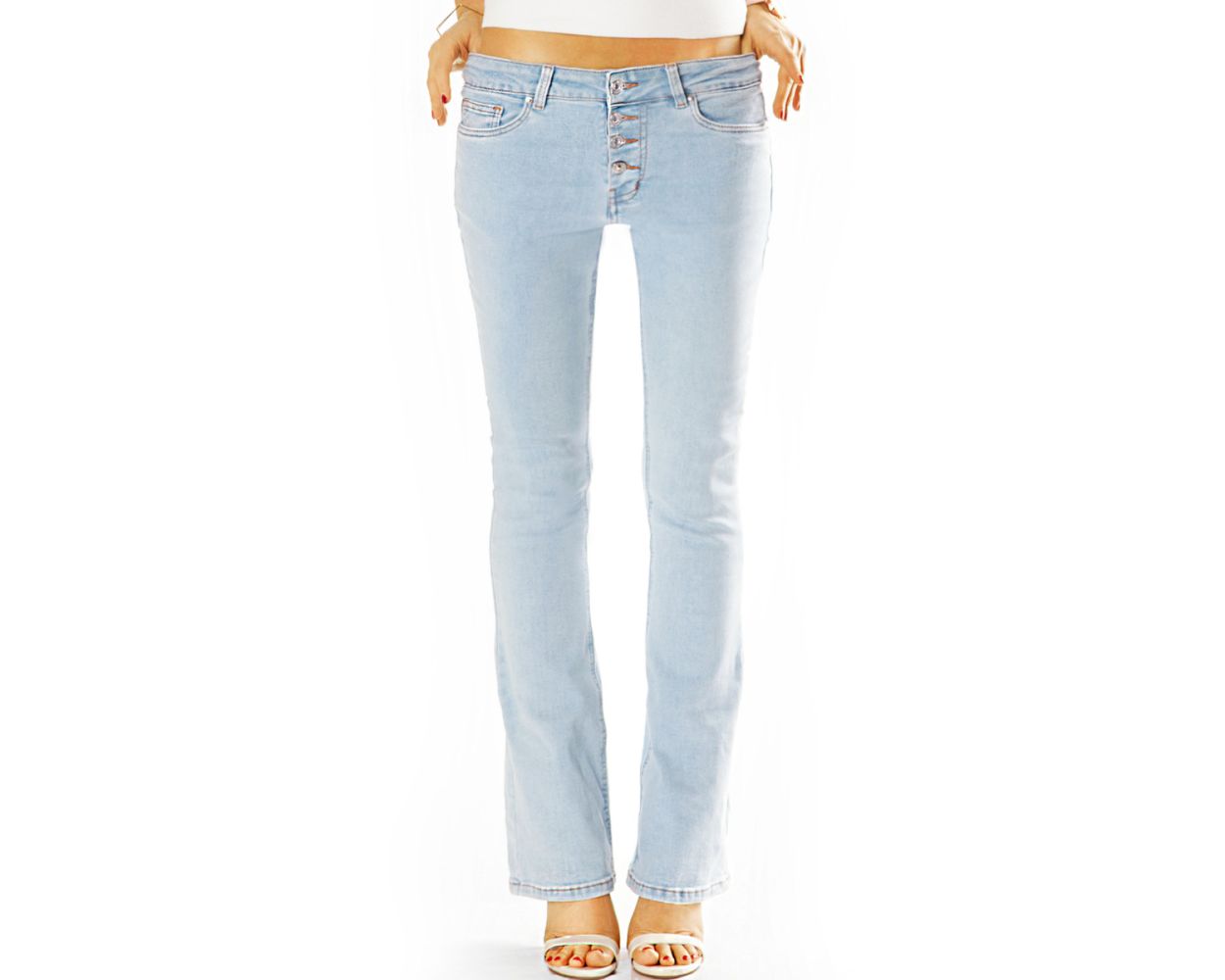 BE STYLED - Bootcut Jeans Low Waist Hüftjeans Hose Retro