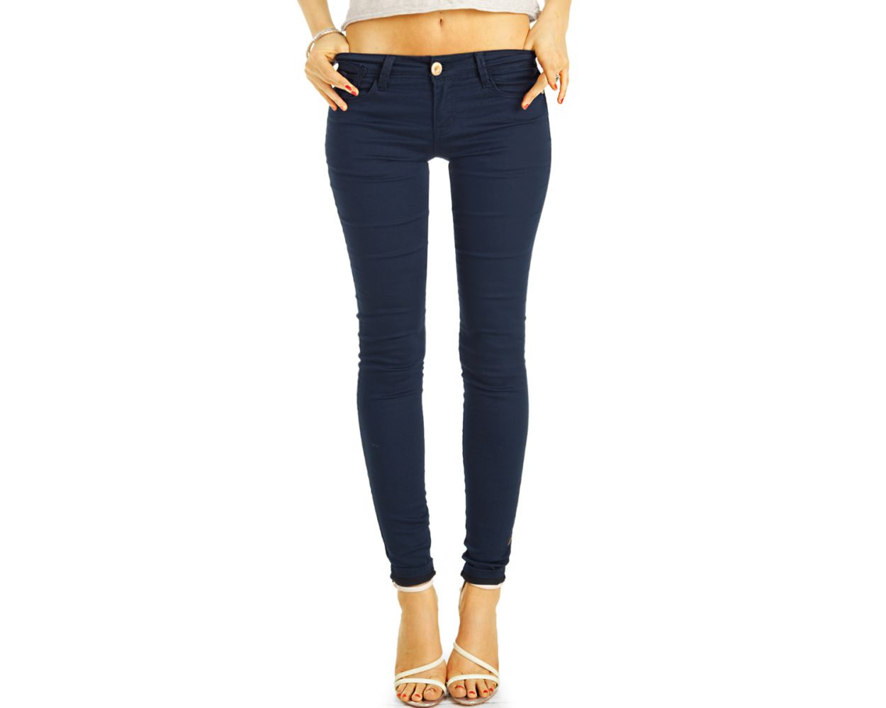 Regn Adgang Rengør soveværelset BE STYLED - Low Waist Jeans Hüftjeans Röhrenjeans Skinny Hosen - Damen -  j18e