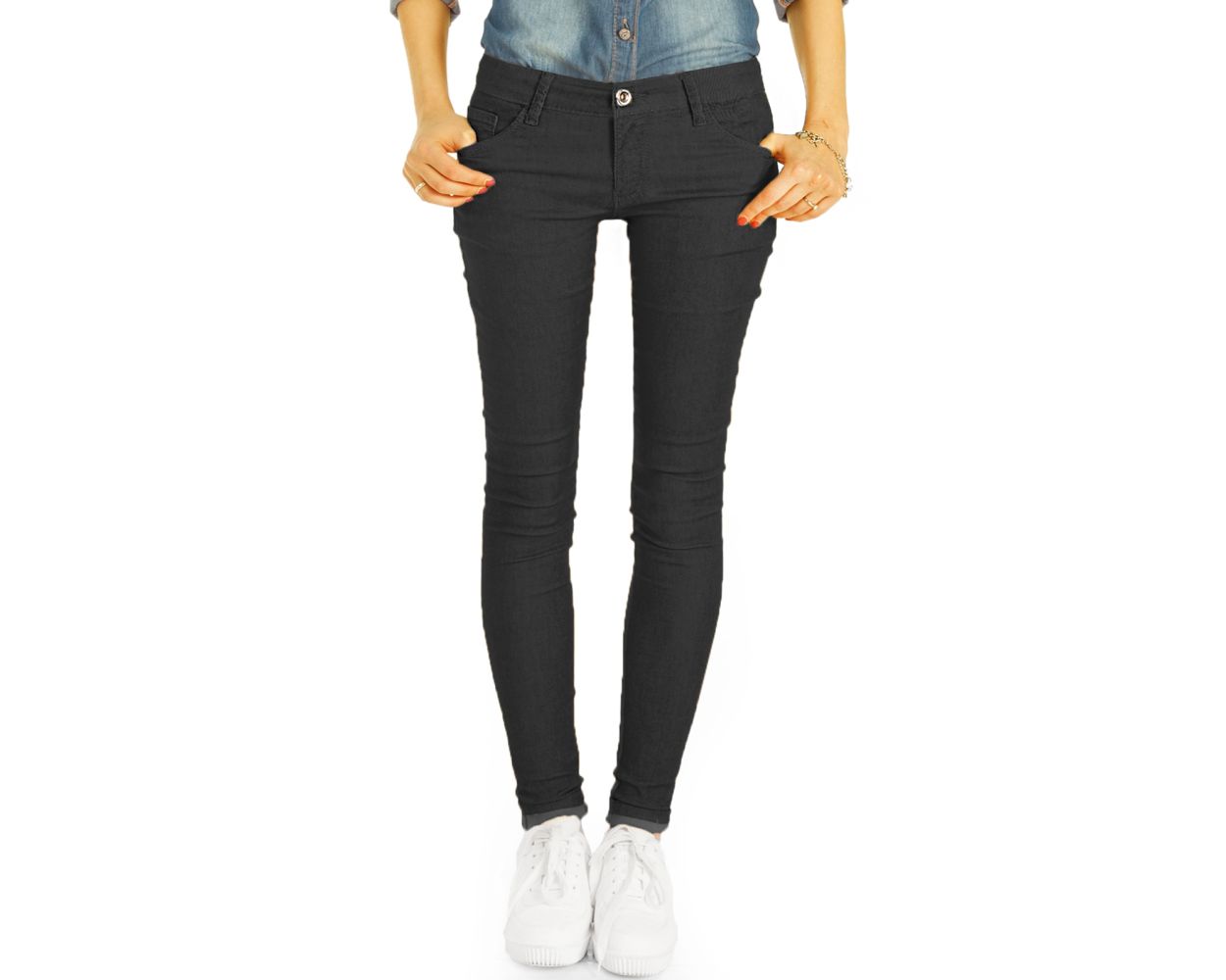 Damen Pushup Jeans Hose Skinnyjeans Röhrenjeans Röhre Jeanshose J275 