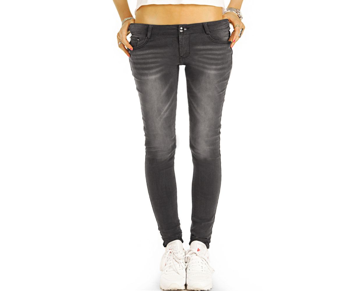 Be Styled Vintage Skinny Low Waist Hüftjeans Enge Stretch Röhrenjeans In Stone Grey Damen J40f