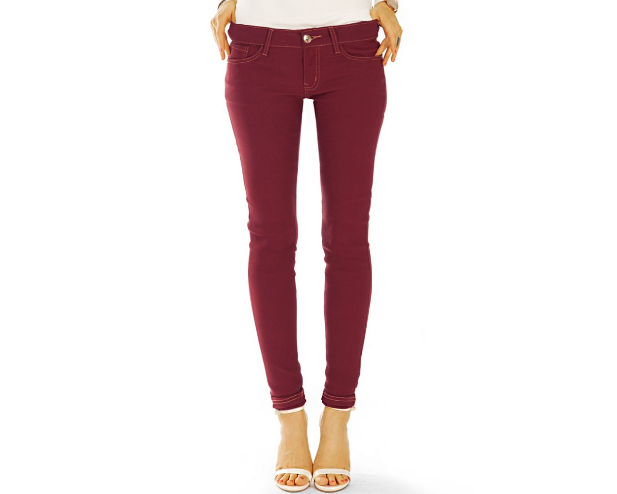 BE STYLED - Stoffhose low waist slim cut Jeans Stoffhose röhrige stretch  Hosen - Damen - j53L