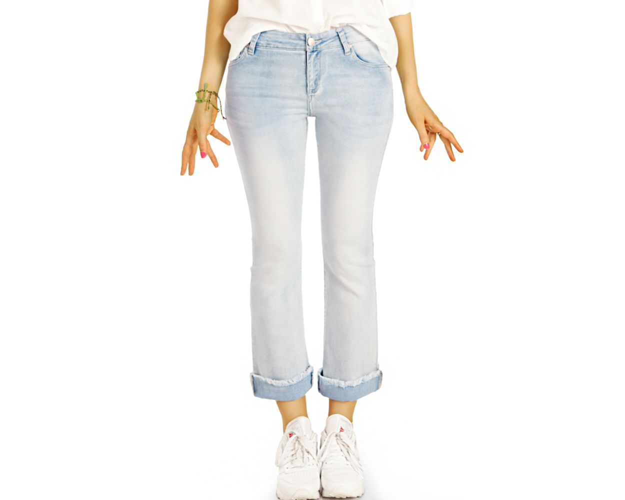 Dondup Denim Jeanshose in Weiß Damen Bekleidung Hosen und Chinos Hose mit gerader Passform 