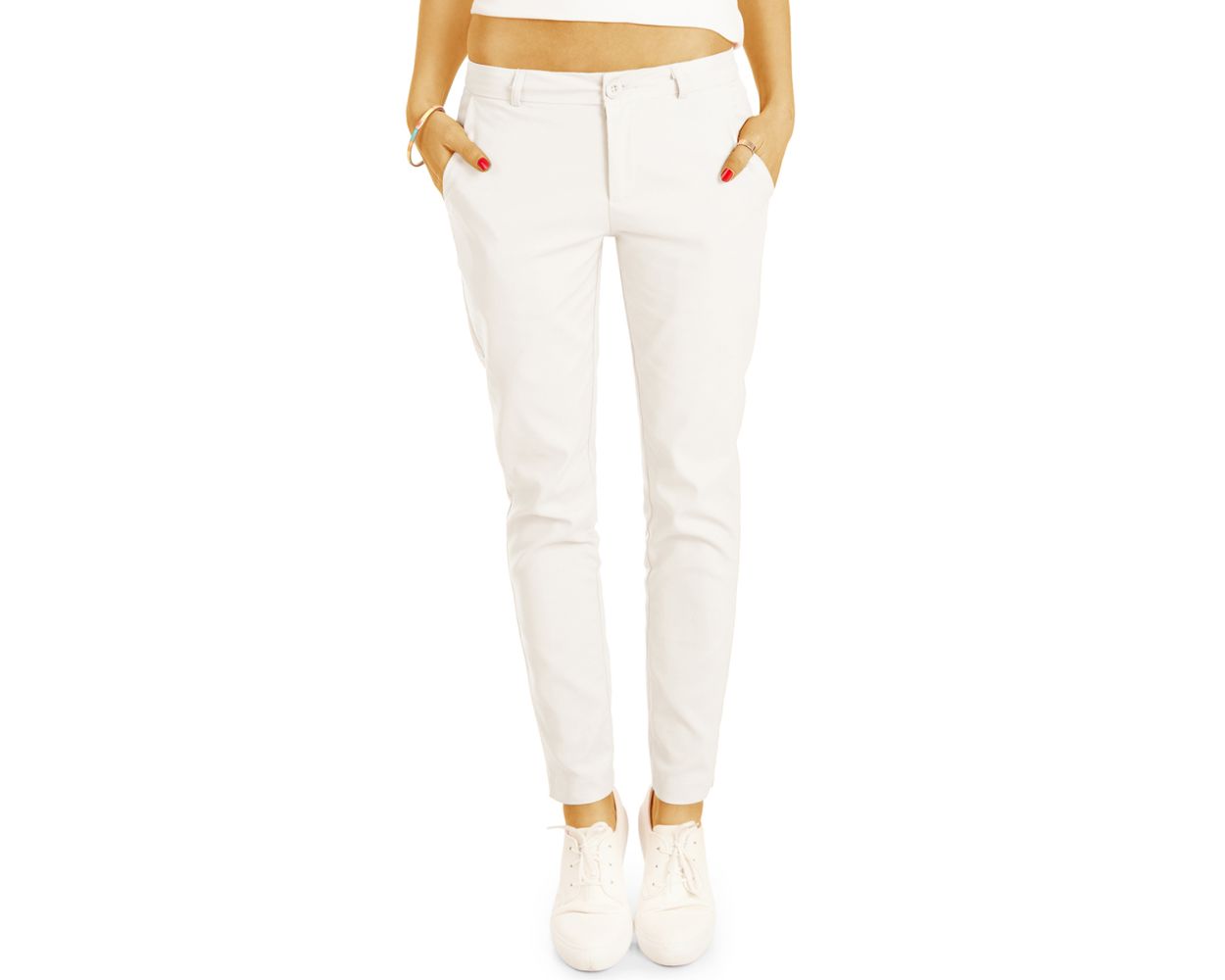 Damen Bekleidung Hosen und Chinos Hose mit gerader Passform ViCOLO Hose in Weiß 