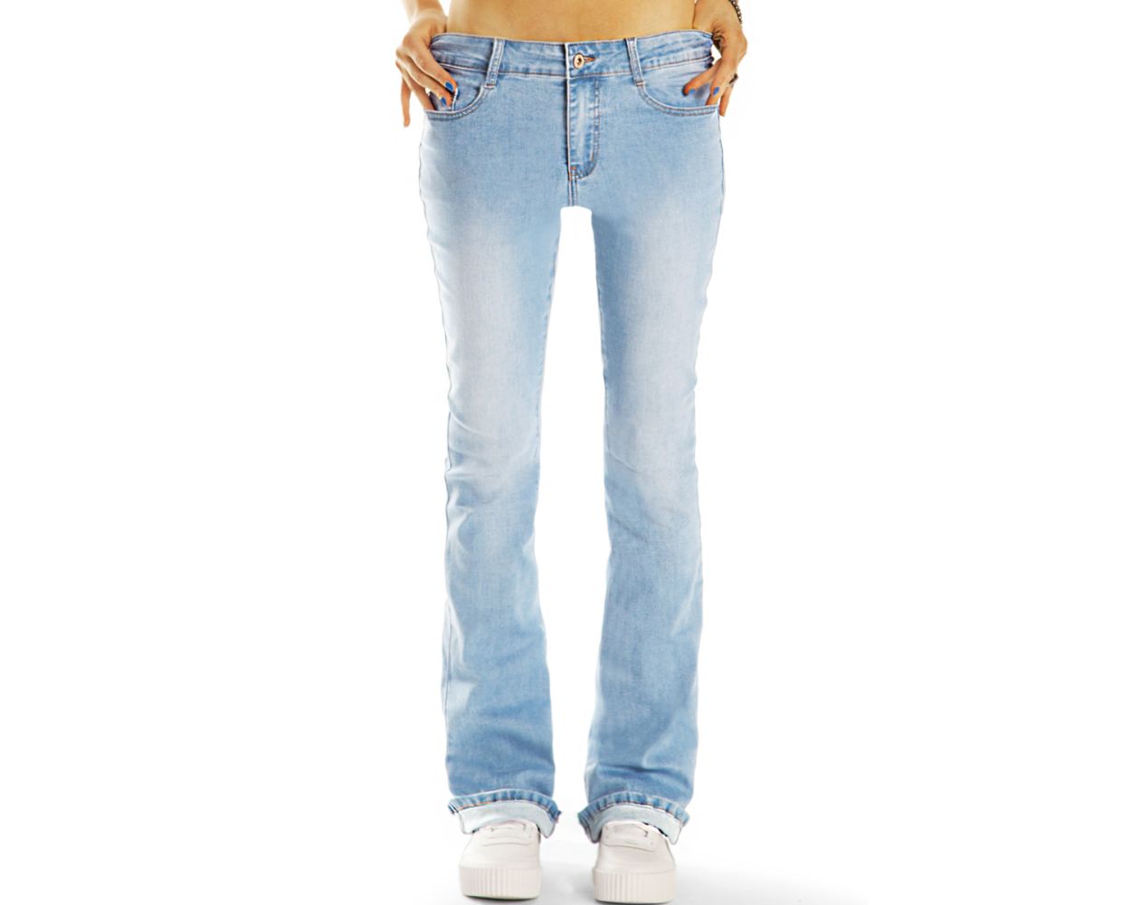 Damen Bekleidung Jeans Schlagjeans SPRWMN Baumwolle LEGGINGS in Blau 