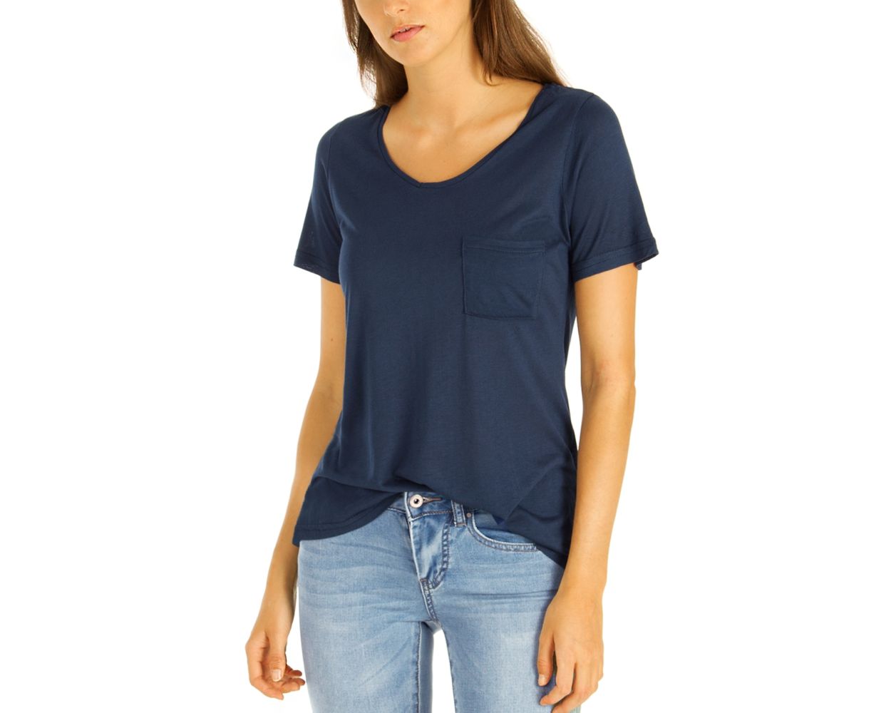 Rundhals Locker Kurzarm T-Shirt