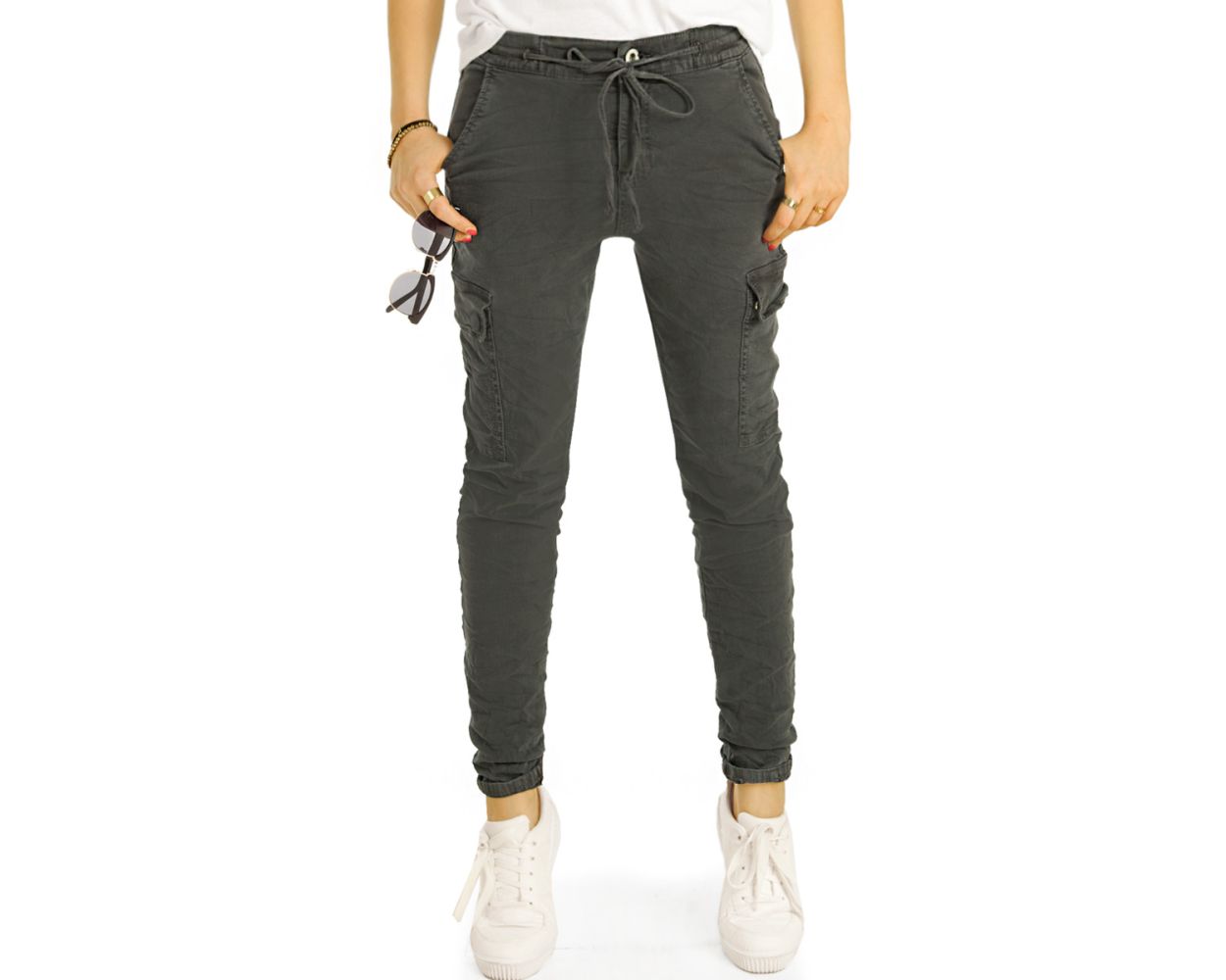 BE STYLED - Cargo Hosen, Slimfit low 