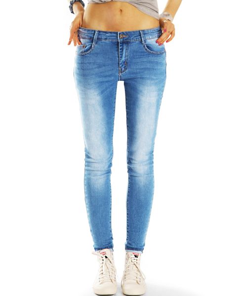 Röhrenjeans Skinny Fit Blue Jeans Medium Waist  Jeans aus Stretch Denim - Damen - j28k-1