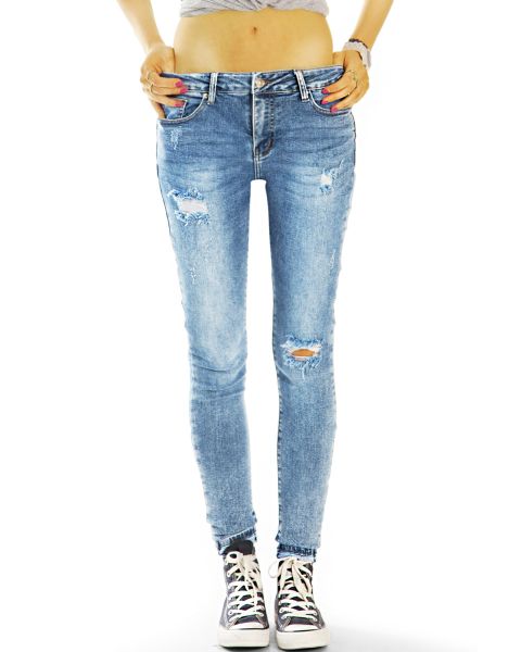 Röhrige destroyed used Look Skinnyhose Jeans Hosen - Damen - j26i