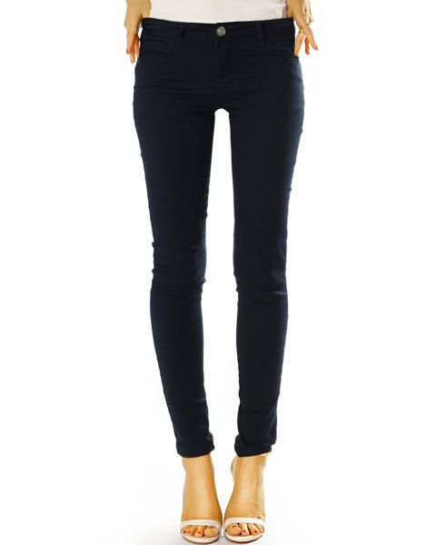 Skinny-fit-Jeans Low Waist Hose enge Hüftjeans Skinny Hosen unifarben - Damen - j19e-1