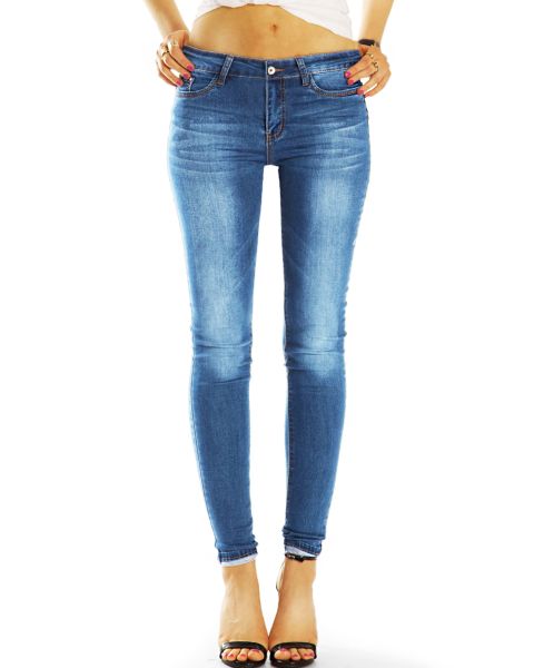  Röhrenjeans Medium / Low Waist Skinny Fit Jeans, slim fit Hosen - Damen - j51k