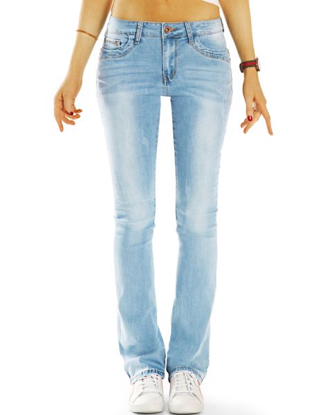 Bootcut Jeans Hüftjeans bequeme Stretch Fit Passform Hosen Medium Waist -  Damen - j22r