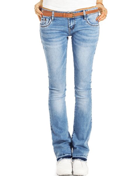 Bootcut Jeans Hüftjeans Hose Schlagjeans - offener Saum - Stretch Fit Passform  - Damen - j40g-2