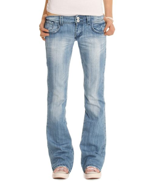 be styled Bootcut Jeans Hose - hüftige Jeans in lockerer Loose Fit Passform  -  Damen - j06x