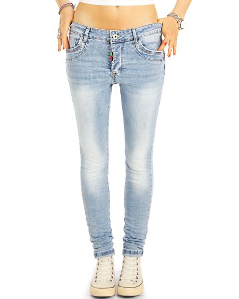Straight cut Jeans regular tapered hellblaue stretch Hosen - Damen -  j38L-2