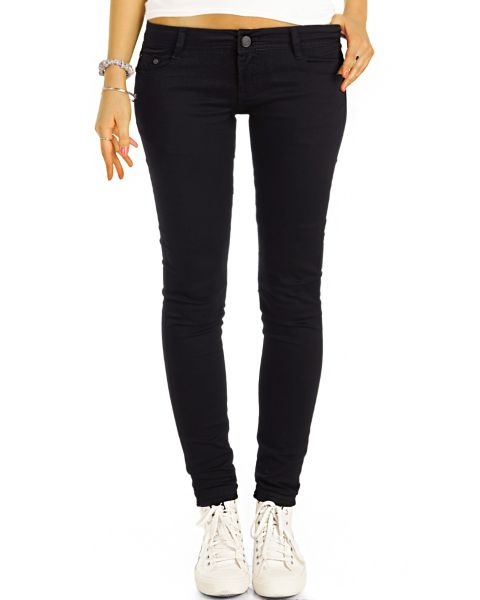 be styled  low rise Skinnyjeans - schmale Basic Jeans in schwarz - Damen - j71e