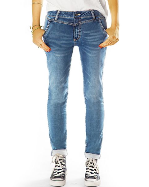 Slim Fit low waist Jeans Hüftjeans Röhrenjeans röhrige Hosen - Damen -  j8e-1