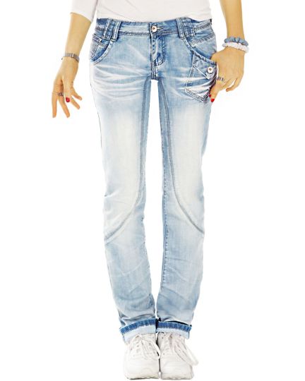 be styled Low waist - straight cut  Jeans design Hose im ausgefallenen Style  - Damen - j22g-1