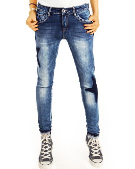 Boyfriend Baggy Jeans Hose Tapered Passform - Star Spangeld Hüftjeans  - Damen - j43k-Q