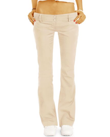 BE STYLED Chinos - Stoffhosen - Bootcut Hüfthosen mit Stretch, Damen - chino_italia - h17a - beige