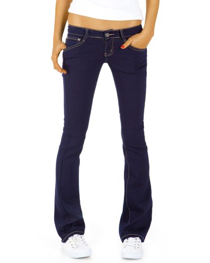 Damen Bootcut Jeans - Basic Schlaghose mit hüftigem Bund - j43kw