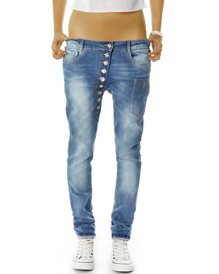 be styled baggy Jeans mit asymmetrischer Knopfleiste und röhrigem Schnitt - Damen - j02kw
