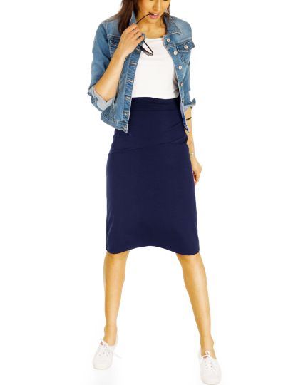 Moderner Bleistiftrock - Eleganter Taillenrock mit Schlitz - Damen - r07p-Q