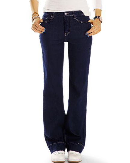 Bootcut Jeans, bottom bell stretch fit Passform Hosen, schlaghose medium waist -  Damen - j24r-1