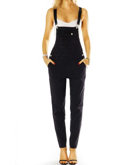Jeanslatzhose mit Stretch-Anteil Slim Fit Overall bequeme Denim Latzhose - Damen - j1g