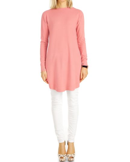 Damen Pullover, Longtop Shirt, Top Kaschmir Oberteil Strickkleid  - Frauen - t106z