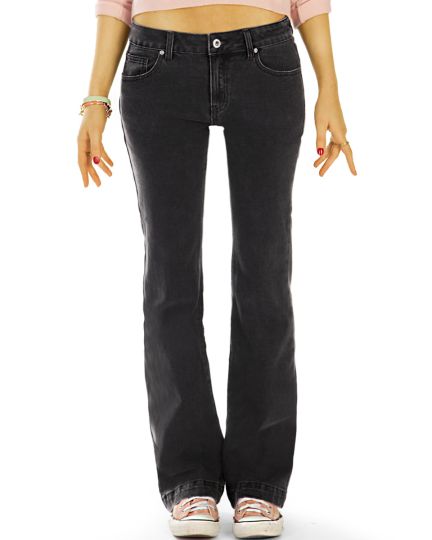 Bootcut Jeans Hüftjeans Bequeme Stretch Fit Passform Hosen Medium I Low Waist -  Damen - j4k-3